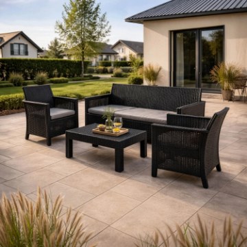 Mebel Elite Набор садовой мебели Savio, черный, ME.SAVIO/CZ/RT/OGR/ZES - Home Club