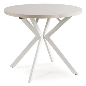 Mebel Elite Стол Dorian, раскладной, 80–160 см, цвет «кашемир»/белый, ME.DORIAN/KASZ/B/S - Home Club