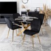 Mebel Elite Стол Bali со стеклянной столешницей, 100 см, черный мрамор/золотой, ME.BALI/CZM/ZL/S - Home Club, изображение 6