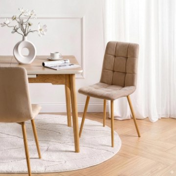 Mebel Elite Стілець Fredy, бежевий, велюровий, ME.FREDY/BZ/D/V/K - Home Club