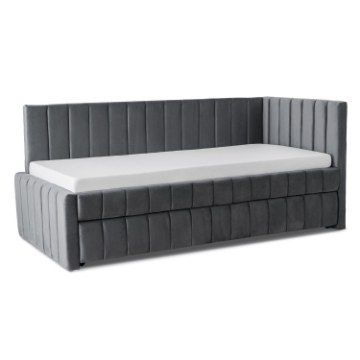 Mebel Elite Кровать 90x200 Villemo, серая, велюровая, ME.VILLEMO/90/90/CP/V/LOZWYS - Home Club