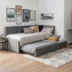 Mebel Elite Кровать 90x200 Villemo, серая, велюровая, ME.VILLEMO/90/90/CP/V/LOZWYS - Home Club, изображение 2
