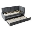 Mebel Elite Кровать 90x200 Villemo, серая, велюровая, ME.VILLEMO/90/90/CP/V/LOZWYS - Home Club, изображение 3