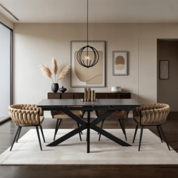 Mebel Elite Стол Bruno, керамический, раскладной, 160–240 см, черный, ME.BRUNO/CZ/S - Home Club