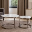 Mebel Elite Набір керамічних столиків Amara «Білий мармур/Срібний», ME.AMARA/BM/SR/CER/L - Home Club, зображення 2