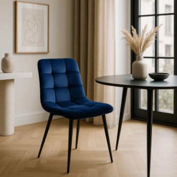 Mebel Elite Стілець Peru, темно-синій, велюровий, ME.PERU/GR/V/K - Home Club