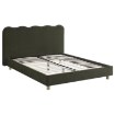 Мягкая двуспальная кровать 160x200 см IZMIR с каркасом, зеленая