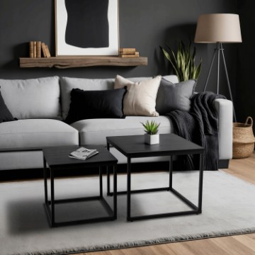 Mebel Elite Набір столиків Tevet, чорний, ME.TEVET/CZ/L - Home Club