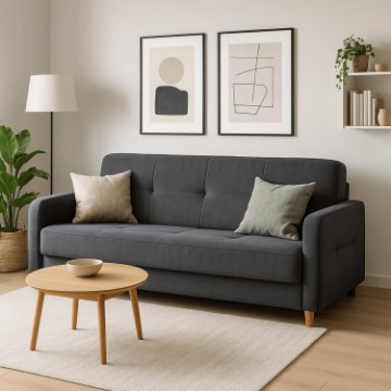 Mebel Elite Комплект із 2 розкладних диванів Cuba, сірий, PPHUE.BALI/PAROS6/Z2/WER - Home Club