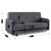 Mebel Elite Набор из 2 диванов-кроватей Cuba серого цвета, PPHUE.BALI/PAROS6/Z2/WER - Home Club, изображение 11