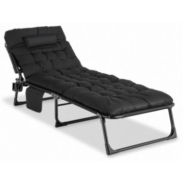 Mebel Elite Садовый шезлонг «Полевая кровать» Saturn, черный, ME.SATURN/CZ/T/LOZ - Home Club