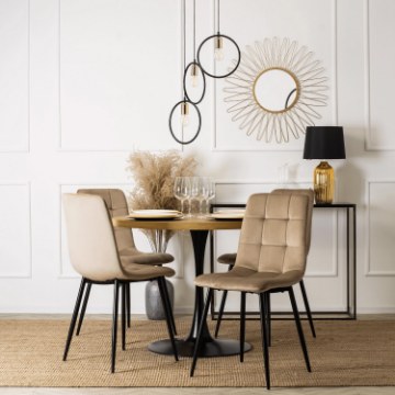Mebel Elite Стул Peru, бежевый, велюровый, ME.PERU/BZ/V/K - Home Club
