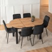 Mebel Elite Комплект: стіл Harry (102–142 см) «Дуб Craft»/«Чорний» та 6 стільців Peru чорного кольору, W.HARRY/DC/CZ/S/PERU/CZ/V/Z6/K - Home Club, зображення 2
