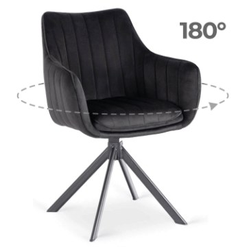 Mebel Elite Вращающееся кресло Mumbai, чёрное, велюровое, ME.MUMBAI/CZ/V/K - Home Club