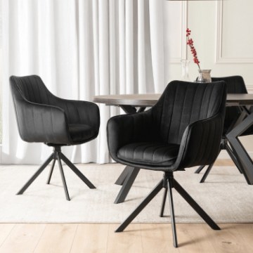 Mebel Elite Вращающееся кресло Mumbai, чёрное, велюровое, ME.MUMBAI/CZ/V/K - Home Club