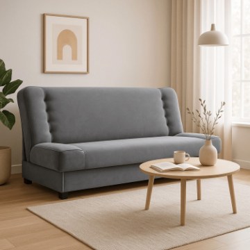 Mebel Elite Комплект із 2 розкладних диванів Piano, сірий велюр, PPHUE.DOROTKA/PAROS6/Z2/WER - Home Club