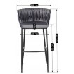 Mebel Elite Барный стул Flores, серый, велюровый, ME.FLORES/P/CZ/V/H - Home Club, изображение 7