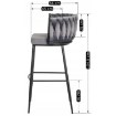 Mebel Elite Барный стул Flores, серый, велюровый, ME.FLORES/P/CZ/V/H - Home Club, изображение 8