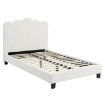 Mebel Elite Кровать 120x200 Crater, кремового цвета, с тканевой обивкой, ME.CRATER/120/KR/T/LOZ - Home Club