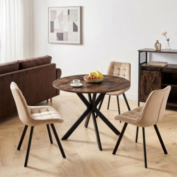 Mebel Elite Стол Lauren 90 см, дуб рустикальный/чёрный, ME.LAUREN/RU/CZ/S90 - Home Club
