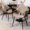 Mebel Elite Стул Dakota, бежевый/орех, велюр, ME.DAKOTA/BZ/O/V/K - Home Club, изображение 4