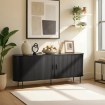 Mebel Elite Комод Trish 180 см, двухдверный, с выдвижными ящиками, черный, ME.TRISH/CZ/KOM180 - Home Club, изображение 2