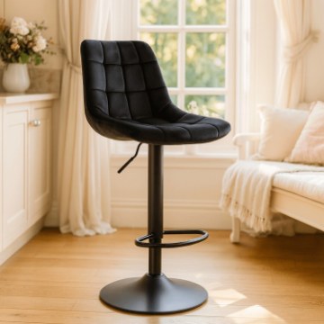 Mebel Elite Барный стул Arcos 2, черный, велюровый, ME.ARCOS2/CZ/V/H - Home Club