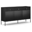 Mebel Elite Комода Marcos 154 см, рифлена, чорна, W.MAGGIORE/CZ/KOM3D3S - Home Club
