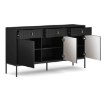 Mebel Elite Комода Marcos 154 см, рифлена, чорна, W.MAGGIORE/CZ/KOM3D3S - Home Club, зображення 3
