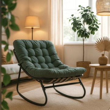 Mebel Elite Кресло-качалка Aurora, зелёное, ME.AURORA/Z/T/FW - Home Club