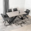 Mebel Elite Комплект: стол Luigi 160–240 см (серый мрамор/чёрный) и 4 стула Paul (тёмно-серые), LUIGI/P/CZ/S160-240/PAUL/CZ/T/Z4/K - Home Club, изображение 2