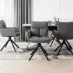 Mebel Elite Комплект: стол Luigi 160–240 см (серый мрамор/чёрный) и 4 стула Paul (тёмно-серые), LUIGI/P/CZ/S160-240/PAUL/CZ/T/Z4/K - Home Club, изображение 5