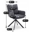 Mebel Elite Комплект: стол Luigi 160–240 см (серый мрамор/чёрный) и 4 стула Paul (тёмно-серые), LUIGI/P/CZ/S160-240/PAUL/CZ/T/Z4/K - Home Club, изображение 19