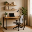 Mebel Elite Письмовий стіл Ross 120 см, дуб золотистий/чорний, ME.ROSS/D/CZ/B - Home Club, зображення 2