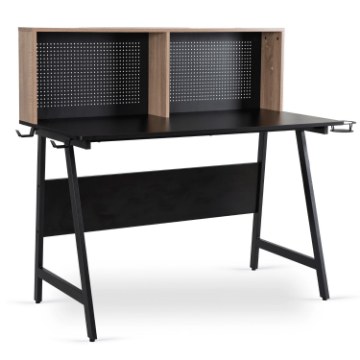 Mebel Elite Игровой стол Ice 138,5 см, черный/дуб «Сонома», ME.ICE/DS/CZ/B - Home Club