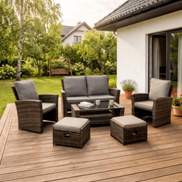 Mebel Elite Комплект садовой мебели Delgado, серый, ME.DELGADO/P/RT/OGR/ZES - Home Club