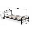 Mebel Elite Металеве ліжко Griffin 90x200, чорне, ME.GRIFFIN/90/CZ/LOZ - Home Club, зображення 4