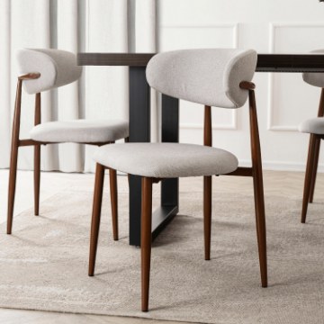 Mebel Elite Стул Flavio, орех/серый, ME.FLAVIO/P/O/T/K - Home Club