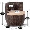Mebel Elite Комплект садовой мебели Frio, коричневый/бежевый, ME.FRIO/BR/RT/OGR/ZES - Home Club, изображение 10