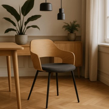 Mebel Elite Стул Orbi «Золотой дуб»/«Черный», ME.ORBI/CZ/D/T/K - Home Club