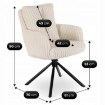 Mebel Elite Вращающееся кресло для гостиной June кремового цвета из вельвета, ME.JUNE/KR/SZTR/K - Home Club, изображение 6