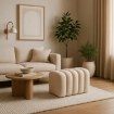 Mebel Elite М'яка пуф Karbon, кремовий, ME.KARBON/BZ/TB/PUF - Home Club, зображення 2