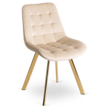 Mebel Elite Стілець Devi кремового кольору з велюру, ME.DEVI/KR/ZL/V/K - Home Club
