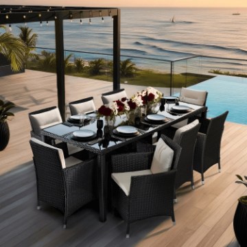 Mebel Elite Комплект садовой мебели Pomona, чёрный/бежевый, ME.POMONA/CZ/RT/OGR/ZES - Home Club