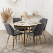 Mebel Elite Стул Lucky серого цвета с золотыми ножками, велюровый, ME.LUCKY/P/ZL/V/K - Home Club, изображение 3