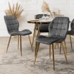 Mebel Elite Стул Lucky серого цвета с золотыми ножками, велюровый, ME.LUCKY/P/ZL/V/K - Home Club, изображение 4