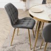 Mebel Elite Стул Lucky серого цвета с золотыми ножками, велюровый, ME.LUCKY/P/ZL/V/K - Home Club, изображение 5