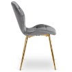 Mebel Elite Стул Lucky серого цвета с золотыми ножками, велюровый, ME.LUCKY/P/ZL/V/K - Home Club, изображение 8