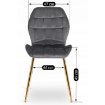 Mebel Elite Стул Lucky серого цвета с золотыми ножками, велюровый, ME.LUCKY/P/ZL/V/K - Home Club, изображение 10