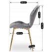 Mebel Elite Стул Lucky серого цвета с золотыми ножками, велюровый, ME.LUCKY/P/ZL/V/K - Home Club, изображение 11